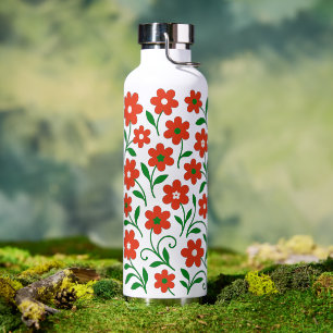 Botella De Agua Patrón de flor