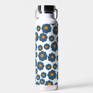 Botella De Agua Patrón de flor hippie del Naranja azul preppy