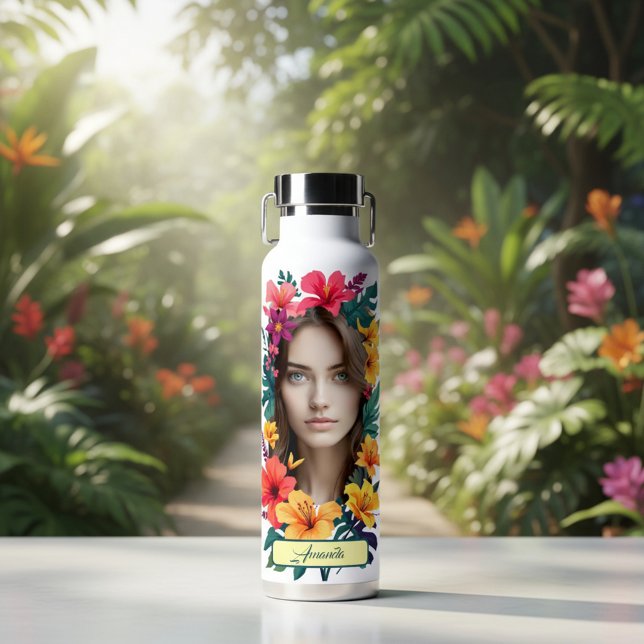 Botella De Agua Patrón de floración Pop dos caras (Subido por el creador)