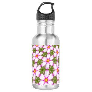 Botella De Agua Patrón de flores de cosmos