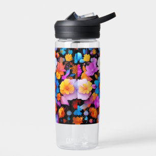Botella De Agua Patrón de flores multicolores-68577