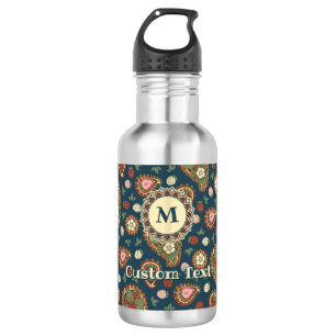 Botella De Agua Patrón de fresa paisley