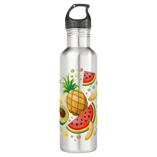 Botella De Agua Patrón de frutas de verano fresco (Anverso)