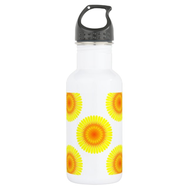 Botella De Agua Patrón de girasol personalizado (Anverso)