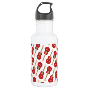 Botella De Agua Patrón de guitarra roja