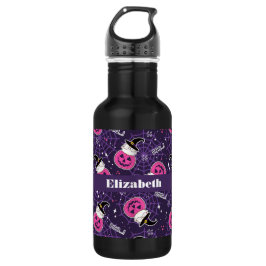 Botella De Agua Patrón de Halloween de gatos y calabazas