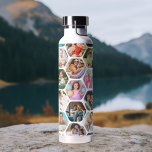 Botella De Agua Patrón de hexágono moderno y simple de varios Coll<br><div class="desc">Patrón de Honeycomb Multicorreco Sencillo y Moderno de Hexágono PersonalizadoBotella de agua con un collage de fotos de tus fotos favoritas en forma de hexágono. Perfecto para regalos para cumpleaños, Navidades, Día de la Madre, Día del Padre, Abuelos, hermano, hermana, mejor amigo y más. FOTO TIP: centra tus fotos antes...</div>