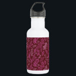 Botella De Agua Patrón de hoja tropical floral borgoñona y rosa<br><div class="desc">Fun Burgundy y Pink Floral Tropical Sencillo y Elegante patrón de hojas. Este patrón moderno hace que los amantes de la naturaleza primaveral tengan una impresión muy buena.</div>