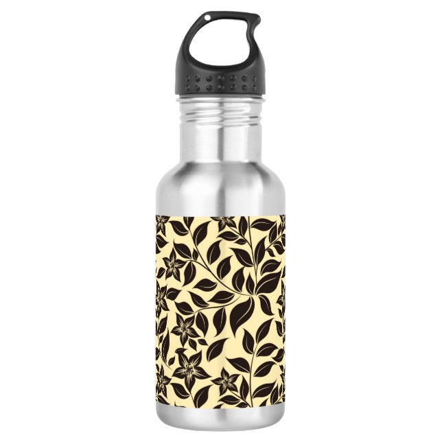 Botella De Agua Patrón de hojas florales-47566 (Anverso)