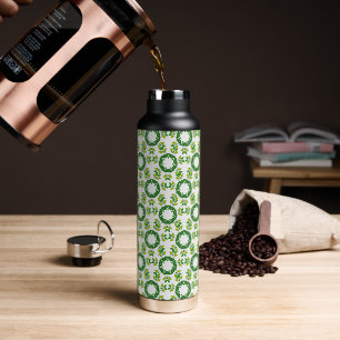 Botella De Agua Patrón de hojas, patrón de hojas, hojas verdes