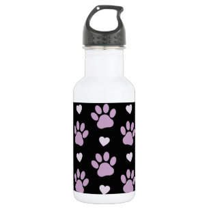 Botella De Agua Patrón de huellas de patas, huellas de perro, huel