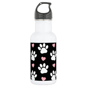 Botella De Agua Patrón de huellas de patas, huellas de perro, pata