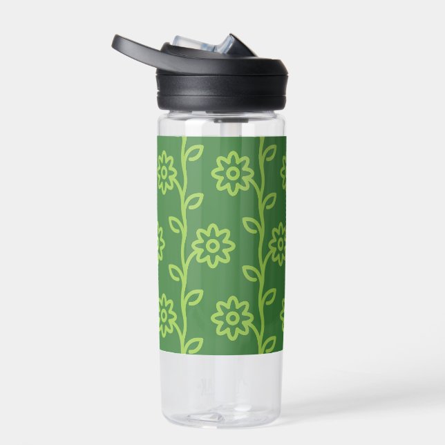 Botella De Agua Patrón de jardín de flores planas (Derecho)