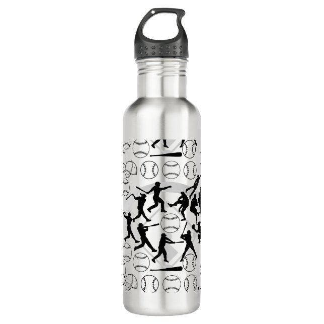 Botella De Agua Patrón de juego de béisbol.w (Anverso)