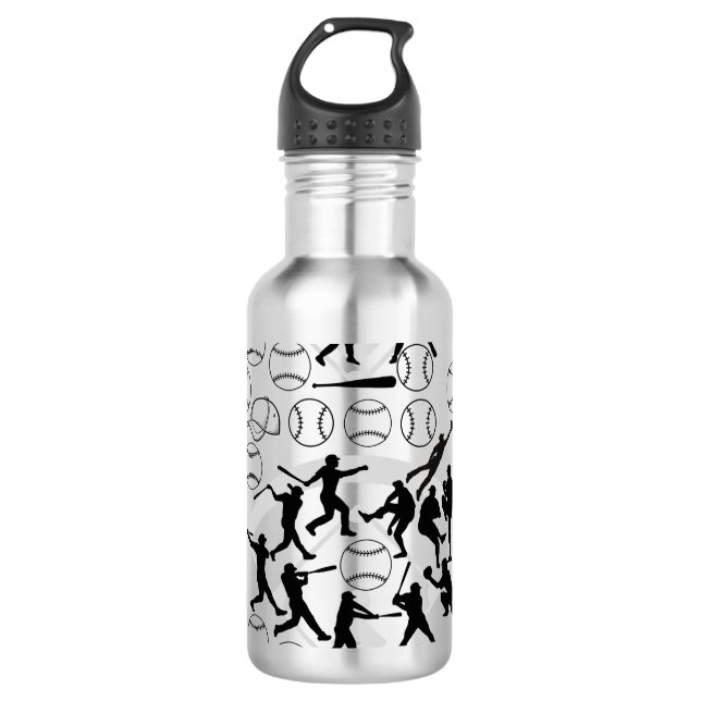 Botella De Agua Patrón de juego de béisbol.w (Anverso)