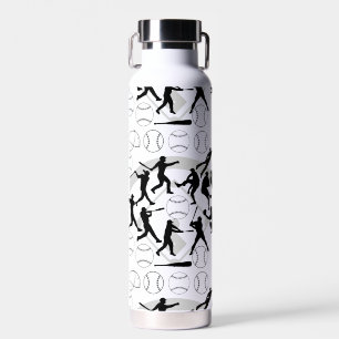 Botella De Agua Patrón de juego de béisbol.w