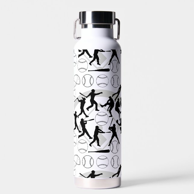 Botella De Agua Patrón de juego de béisbol.w (Delantero)