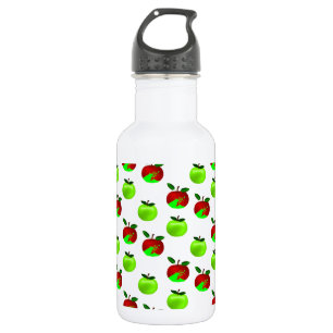 Botella De Agua Patrón de la muestra de manzanas rojas y verdes