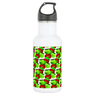 Botella De Agua Patrón de la muestra de manzanas rojas y verdes
