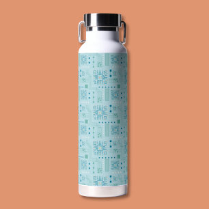 Botella De Agua Patrón de la tarjeta de circuitos azul y Verde azu