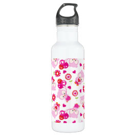 Botella De Agua Patrón De Lechuzas, Lechuzas Cutas, Lechuzas Rosad