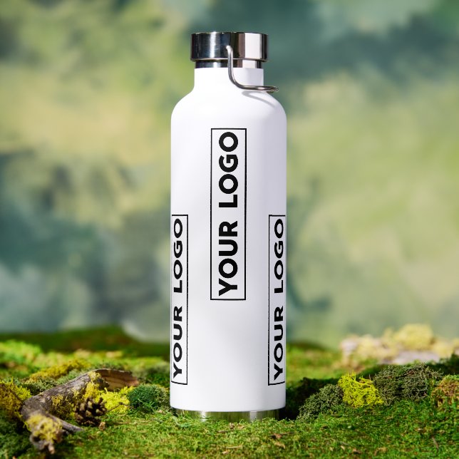 Botella De Agua Patrón de logo ancho genial blanco (Al aire libre (girado))