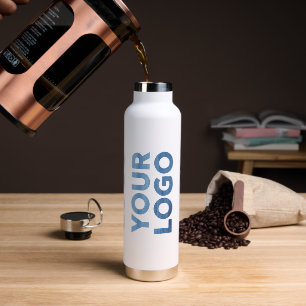 Botella De Agua Patrón de logotipo amplio en blanco