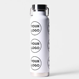 Botella De Agua Patrón de logotipo personalizado en blanco