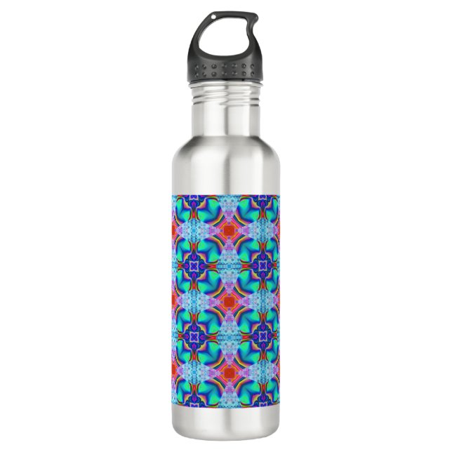 Botella De Agua Patrón de Mandala geométrica Kaleidoscópica (Anverso)