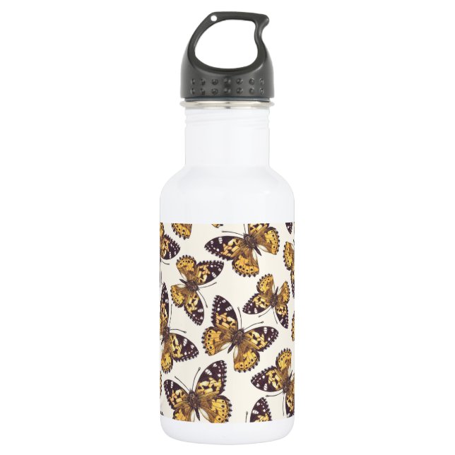 Botella De Agua Patrón de mariposa de dama pintada (Anverso)
