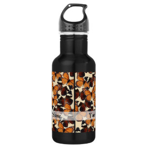 Botella De Agua Patrón de mariposa marrón