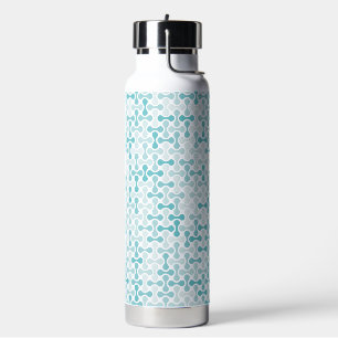 Botella De Agua patrón de metapeligro azul