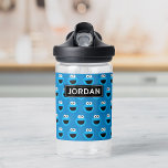 Botella De Agua Patrón de monstruo de la cookie sonriente | Añadir<br><div class="desc">Mira este divertido patrón de cara de Cookie Monster en un fondo azul! Este artículo se recomienda para mayores de 2 años. © 2022 Sesame Workshop. www.sesamestreet.org</div>