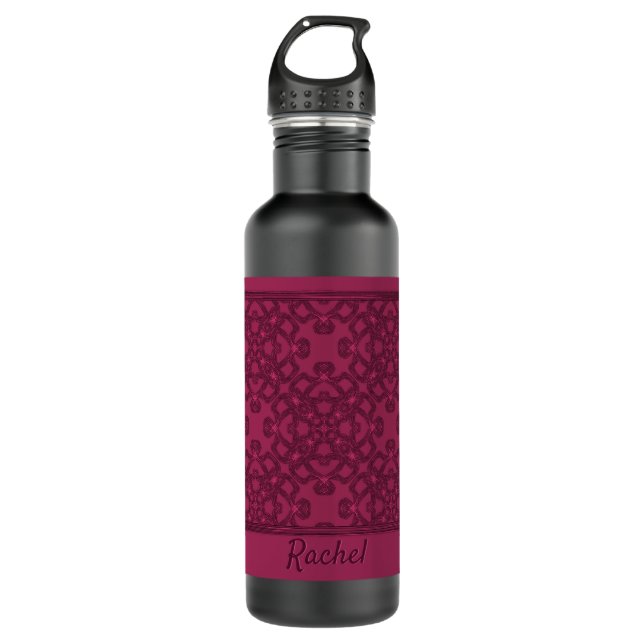 Botella De Agua Patrón de moras personalizado (Anverso)