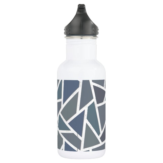 Botella De Agua Patrón de mosaico azul-gris (Derecha)