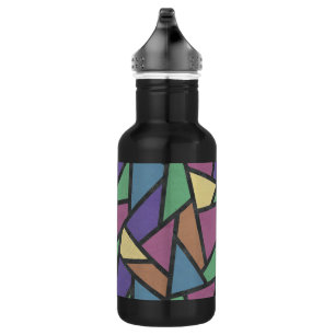 Botella De Agua Patrón de mosaico de colores de arcoiris silenciad