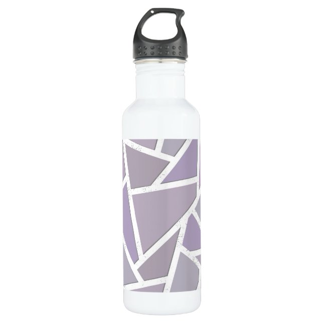 Botella De Agua Patrón de mosaico de lavanda (Anverso)
