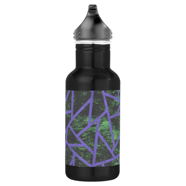 Botella De Agua Patrón de mosaico violeta y verde (Derecha)