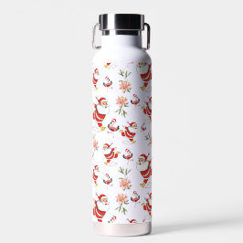 Botella De Agua Patrón de Navidades Flamingo Tropical