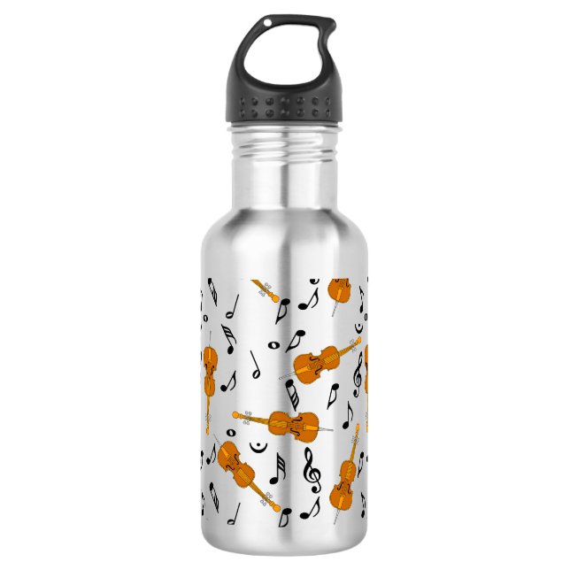 Botella De Agua Patrón de notas de música de Cello (Anverso)
