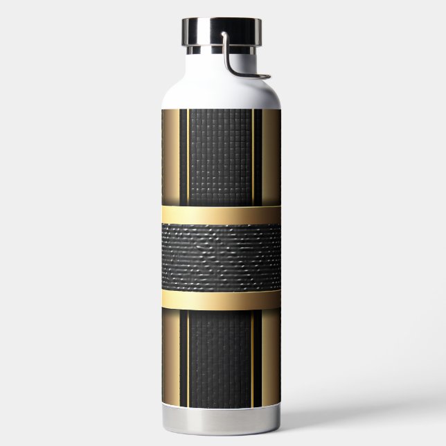 BOTELLA DE AGUA PATRÓN DE OBSERVACIÓN MODERNA DE BLACK Y ORO (Izquierda)