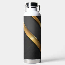 BOTELLA DE AGUA PATRÓN DE OBSERVACIÓN MODERNA DE BLACK Y ORO