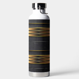 BOTELLA DE AGUA PATRÓN DE OBSERVACIÓN MODERNA DE BLACK Y ORO