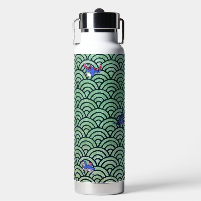 Botella De Agua Patrón de Onda Tradicional Japonesa (Frente)