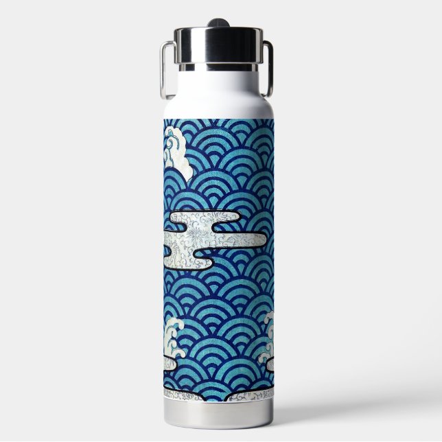 Botella De Agua Patrón de Onda Tradicional Japonesa (Frente)
