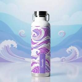 Botella De Agua Patrón de Onda Violeta