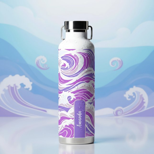 Botella De Agua Patrón de Onda Violeta (Subido por el creador)