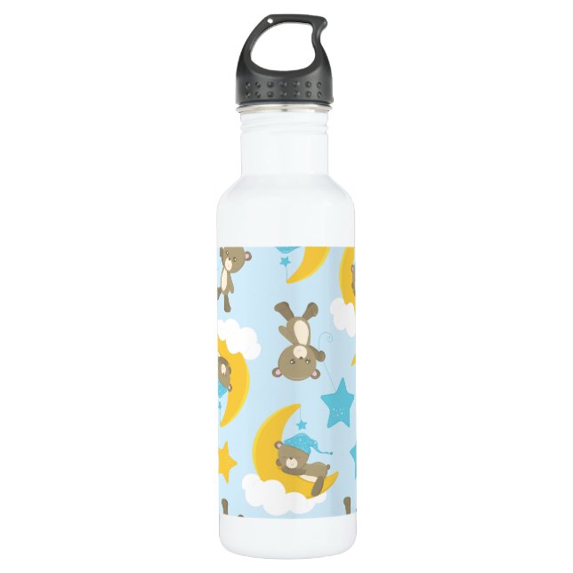 Botella De Agua Patrón De Osos, Osos Cubiertos, Osos De Teddy, Est (Anverso)