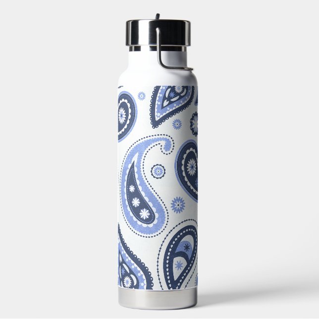 Botella De Agua Patrón de Paisley Azul (Izquierda)