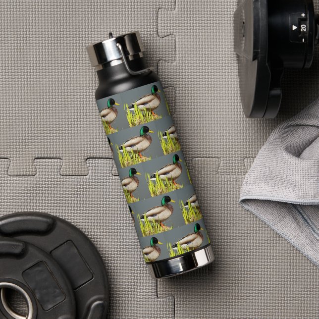 Botella De Agua Patrón de pato silbón macho (Gimnasio)